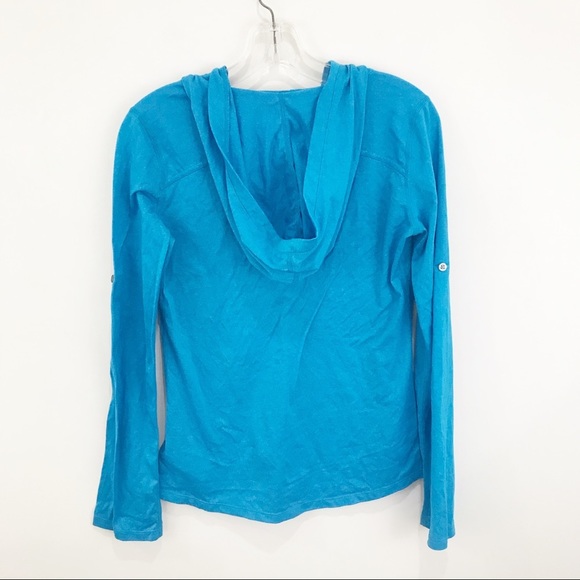 MARMOT Henley Top Shirt w/Pockets & Hood Blue Size XS - Picture 7 of 9